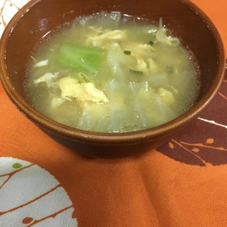 野菜ミックスと卵で、かきたま味噌汁♪薬味入り♪